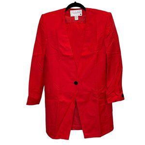 Christian Dior The Suit Blazer Skirt 2 piece Rayon Red Size 8 Vintage